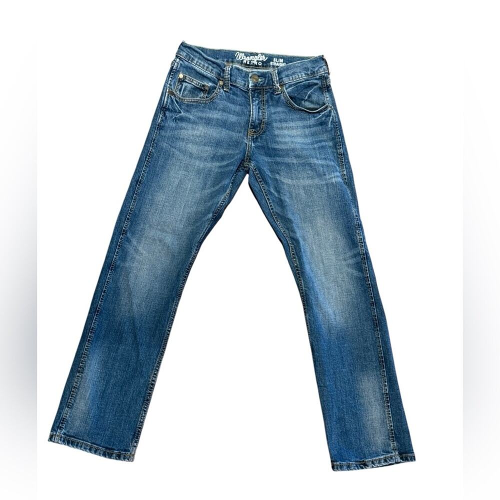 Wrangler Retro Slim Straight Fit Blue Denim Jeans Mens 29 x 30